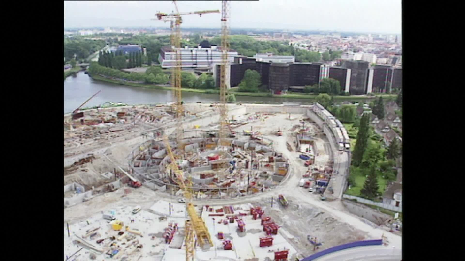 Louise Weiss building and historical buildings of the European Parliament Strasbourg