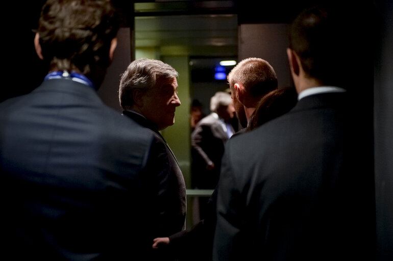 Fotografie 1: Press conference by Antonio TAJANI new elected EP President