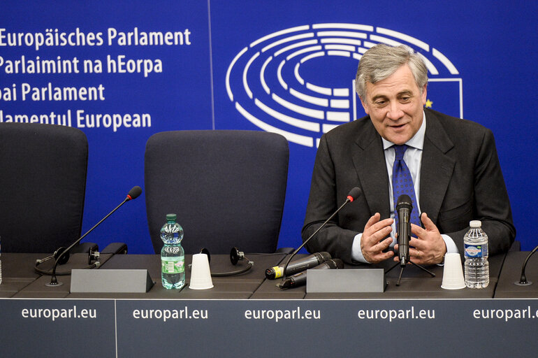 Fotografie 4: Press conference by Antonio TAJANI new elected EP President