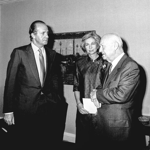 Fotografi 9: Visit of King and Queen of Spain at the European Parliament in Strasbourg in May 1986