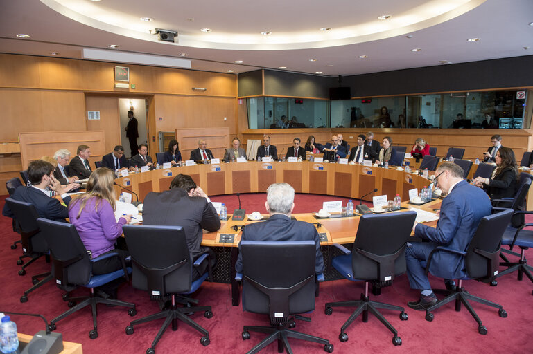 Foto 5: Joint meeting with the President of the Assembly of the Representatives of the People of Tunisia and Political Group Chairs of the European Parliament and Tunisian Parliament