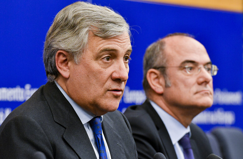 Fotografie 12: Press conference by Antonio TAJANI new elected EP President