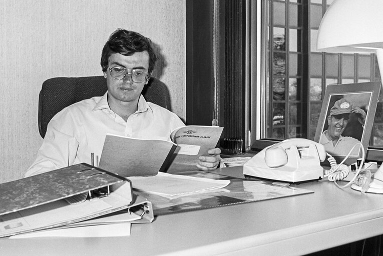 Kyriakos GERONTOPOULOS in his office at the EP in Strasbourg.