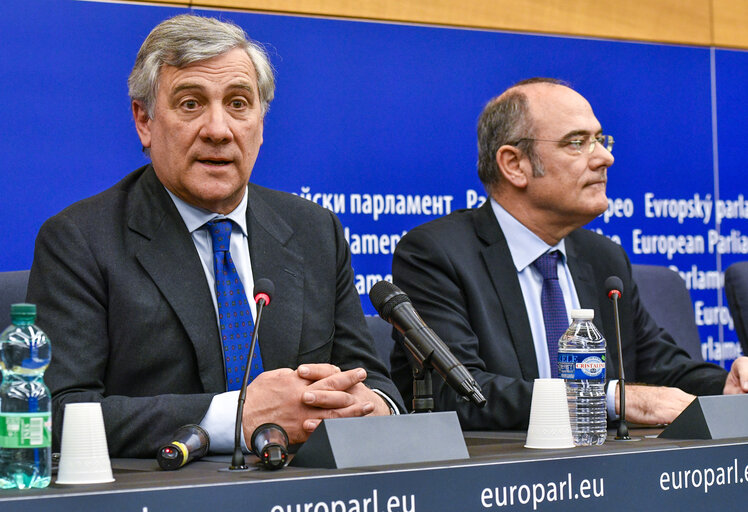 Fotografie 15: Press conference by Antonio TAJANI new elected EP President