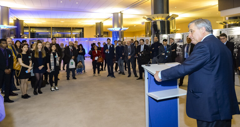 Opening of an exhibition on the tragedy of the Bois du Cazier, Marcinelle, in presence of EP President