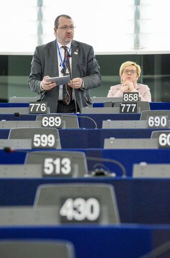 Fotografi 1: Plenary session week 7 2017 in Strasbourg  - explanations of votes