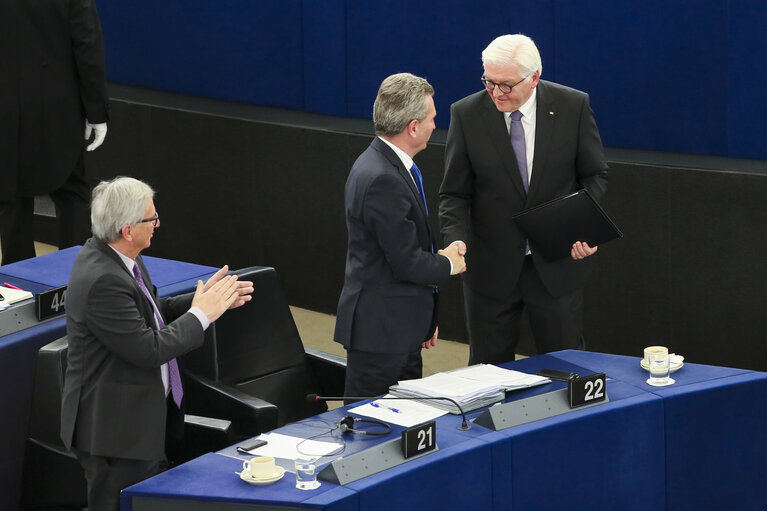 Fotografie 19: Official visit of the President of the Federal Republic of Germany. Plenary session Week 14 2017 in Strasbourg