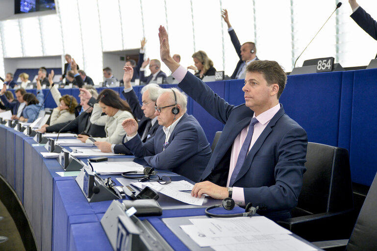 Fotografia 1: Miroslaw PIOTROWSKI in plenary session week 14 2017 in Strasbourg