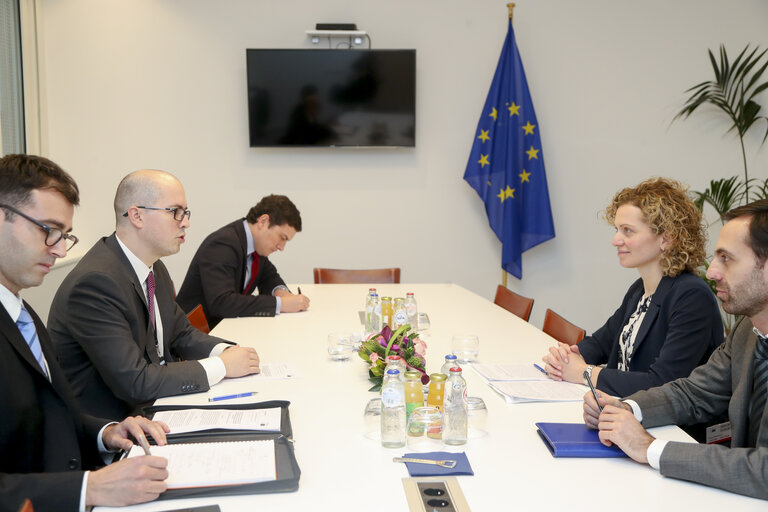 Zdjęcie 5: Meeting betwwen Andi-Lucian CRISTEA, chair of the Delegation to the EU-Moldova Parliamentary Association Committee and Tamar KHULORDAVA, chairman of the Georgian Parliament