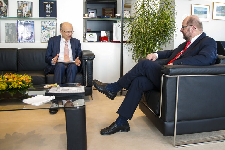 Photo 1 : Martin SCHULZ - EP President meets with Koen LENAERTS, President of the European Court of Justice