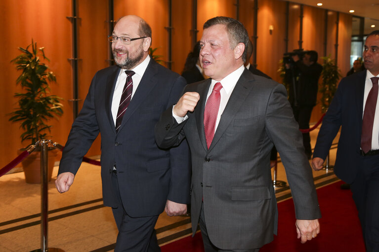 Martin SCHULZ - EP President meets with His Majesty King ABDULLAH II, King of Jordan