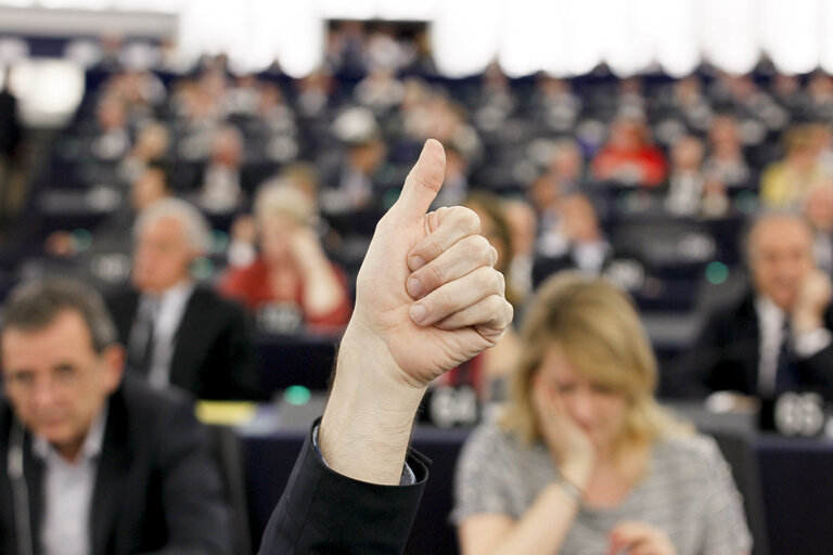 Fotogrāfija 43: Plenary session week 15 2016 in Strasbourg