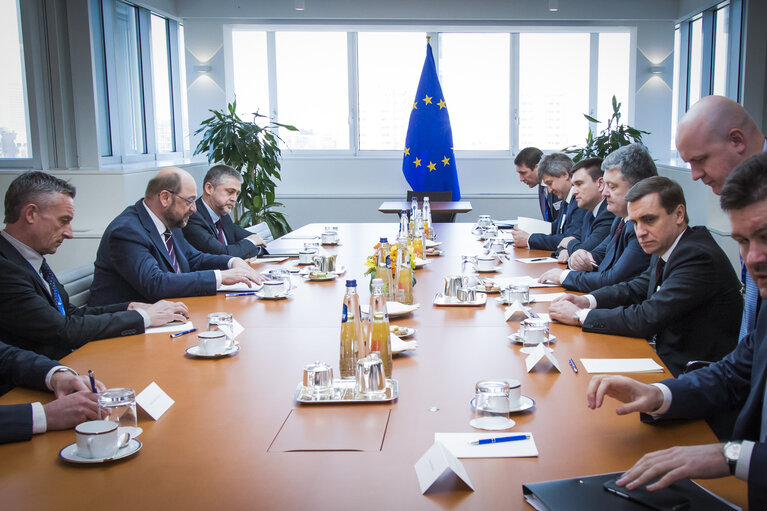 Foto 7: Martin SCHULZ - EP President meets with Petro POROSHENKO, President of Ukraine