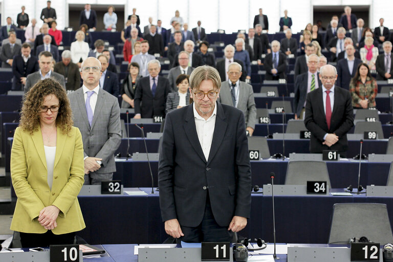 Fotogrāfija 37: Plenary session week 15 2016 in Strasbourg - Minute of silence for the victims of terrorism