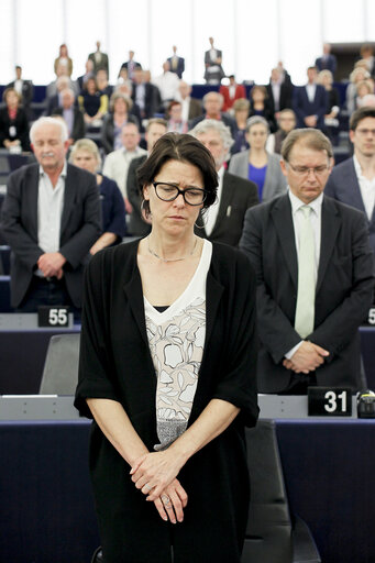 Fotogrāfija 36: Plenary session week 15 2016 in Strasbourg - Minute of silence for the victims of terrorism