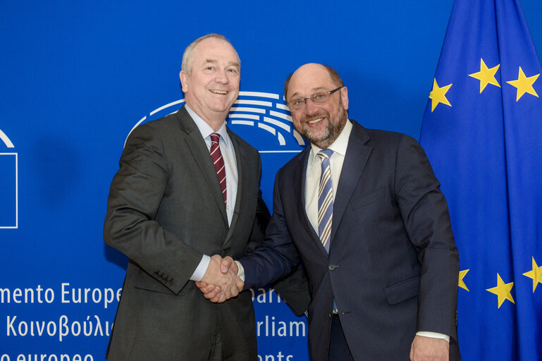 Photo 2: Martin SCHULZ - EP President meets with Karl Peter SCHACKMANN FALLS