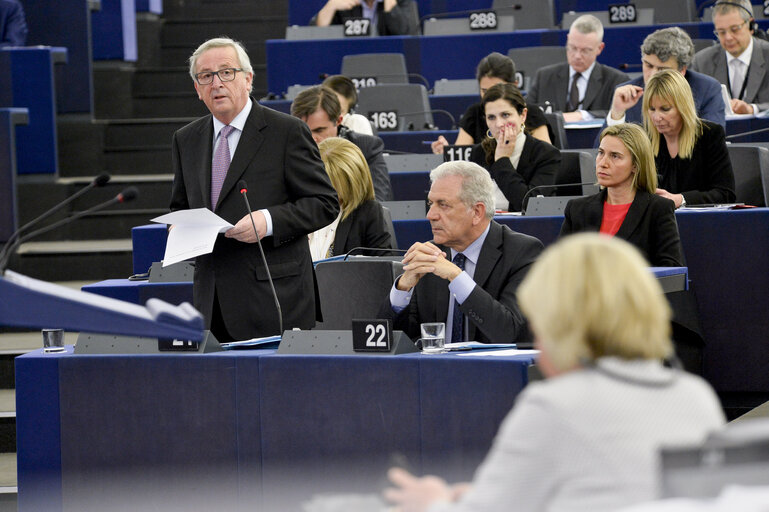 Foto 26: Plenary session week 15 2016 in Strasbourg - Counterterrorism following the recent terrorist attacks  Council and Commission statements