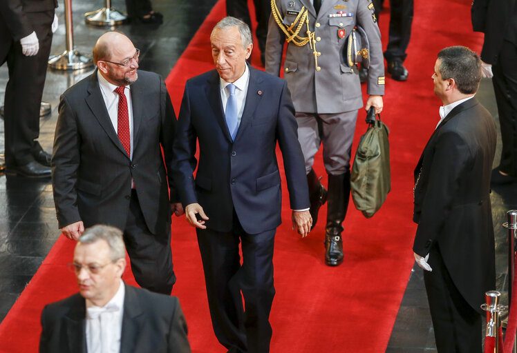 Fotografie 6: Official visit of the President of Portugal to the European Parliament in Strasbourg.