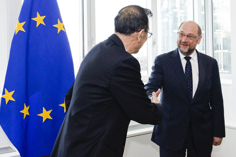 Martin SCHULZ - EP President meets with Qiangba PUNCOG - Vice-Chairman of the Standing Committee of the National People's Congress