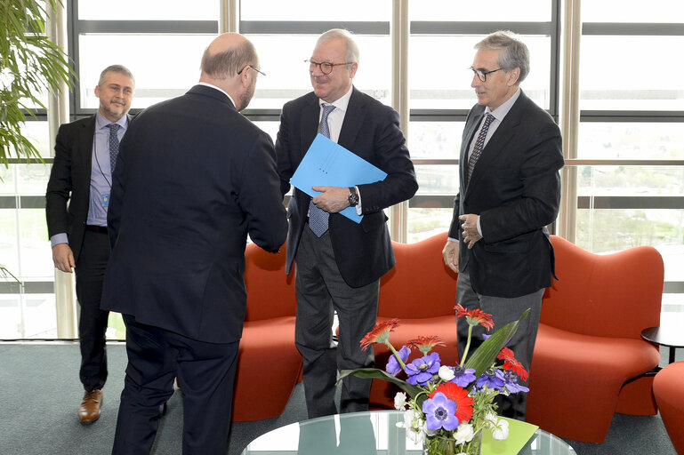 Martin SCHULZ - EP President meets with Ramon JAUREGUI ATONDO and Ramon Luis VALCARCEL SISO