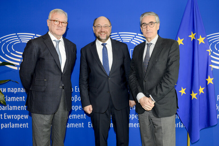 Martin SCHULZ - EP President meets with Ramon JAUREGUI ATONDO and Ramon Luis VALCARCEL SISO