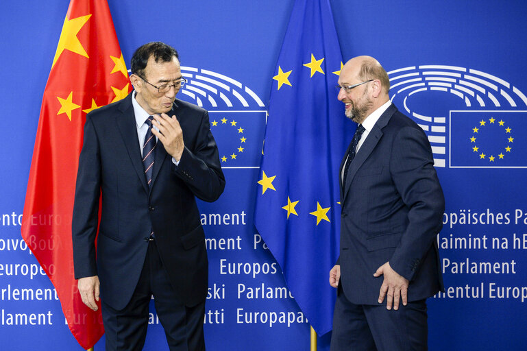 Martin SCHULZ - EP President meets with Qiangba PUNCOG - Vice-Chairman of the Standing Committee of the National People's Congress