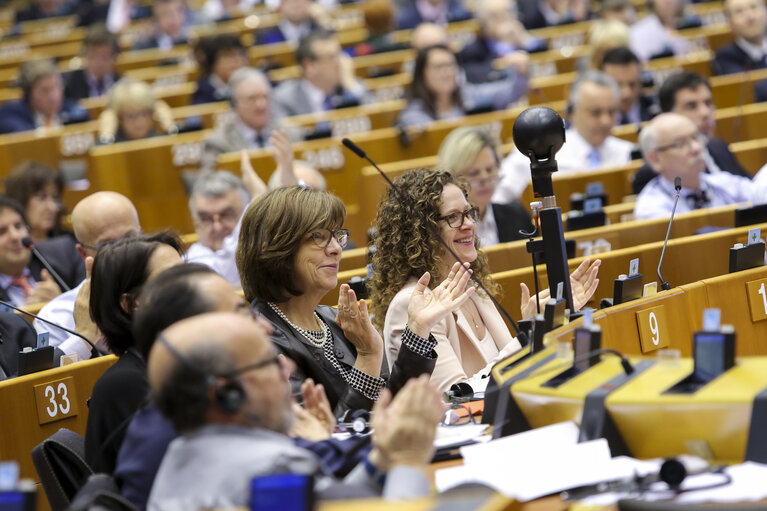 Fotografi 39: Plenary session week 17 2016 in Brussels.  Vote