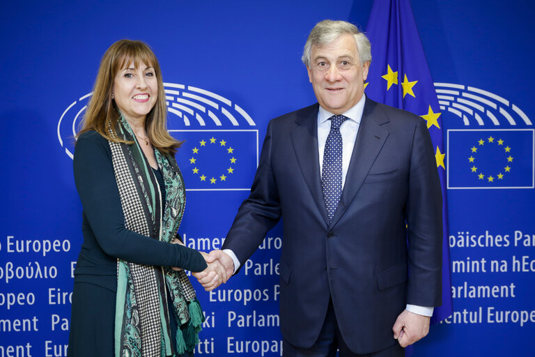 Foto 2: Antonio TAJANI - EP President meets with Maria Teresa GIMENEZ BARBAT