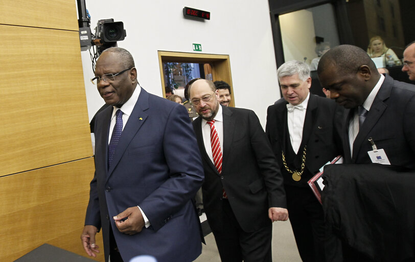 Valokuva 11: Press conference of the President of Mali during his visit to the EP in Strasbourg.