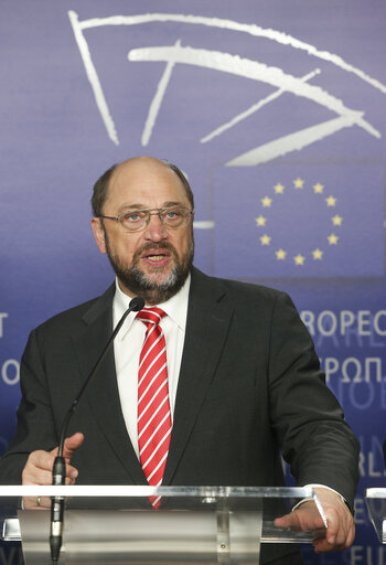 Φωτογραφία 5: Martin SCHULZ - EP President meets with former EP President and former Polish President  followed by press point