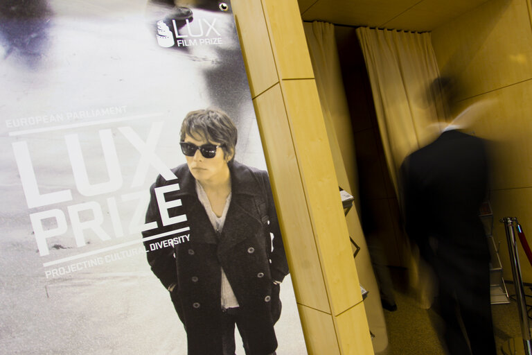 Foto 1: Lux Prize Banner in the European Parliament in Brussels