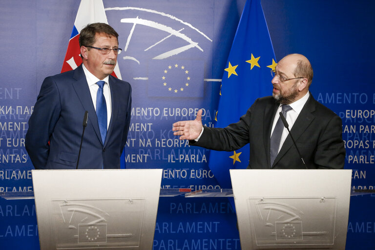 Martin SCHULZ - EP President meets with Pavol PASKA, Speaker of the National Council of Slovakia