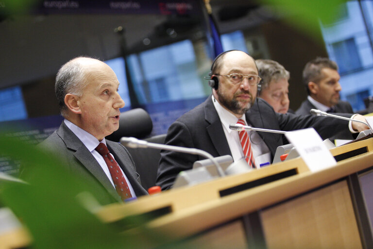 Foto 23: Martin SCHULZ - EP President at the opening of conference on match-fixing