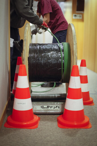 Suriet 10: Installation of electric system inside European Parliament Headquarters in Brussels