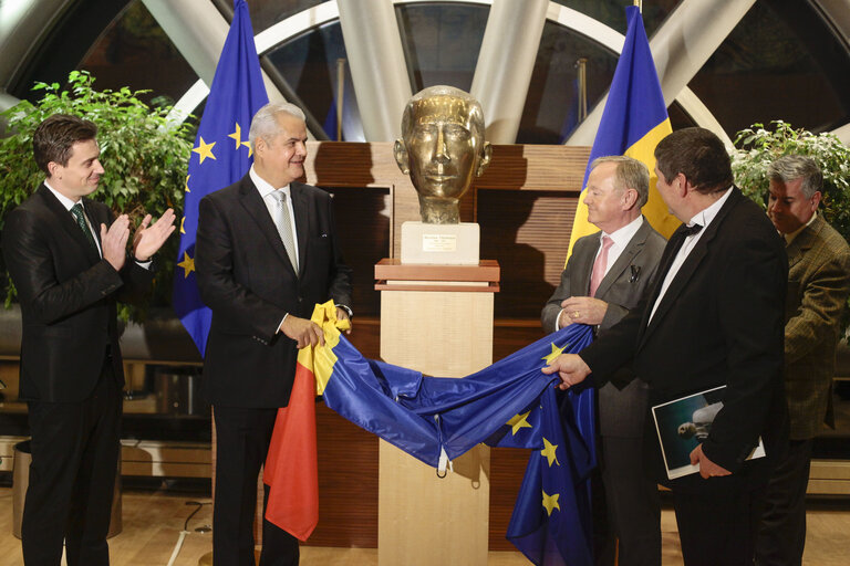 Inauguration of statue of Nicolae Titulescu (1881-1941), former Romanian diplomat and politician