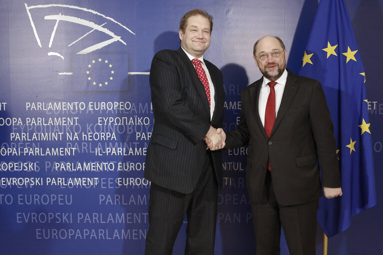 Billede 2: Martin SCHULZ EP President meets with Ivari PADAR MEP