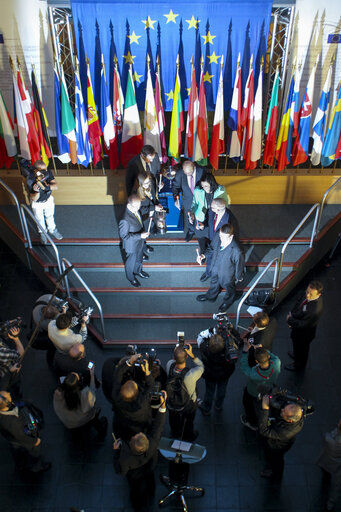 Ep President at the ceremony of the handover of the Flame of Peace of Bethlehem to the European Parliament