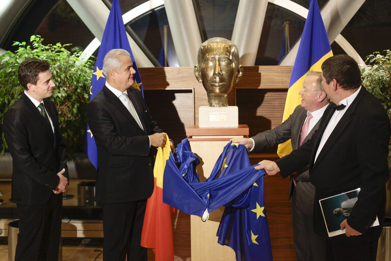 Inauguration of statue of Nicolae Titulescu (1881-1941), former Romanian diplomat and politician