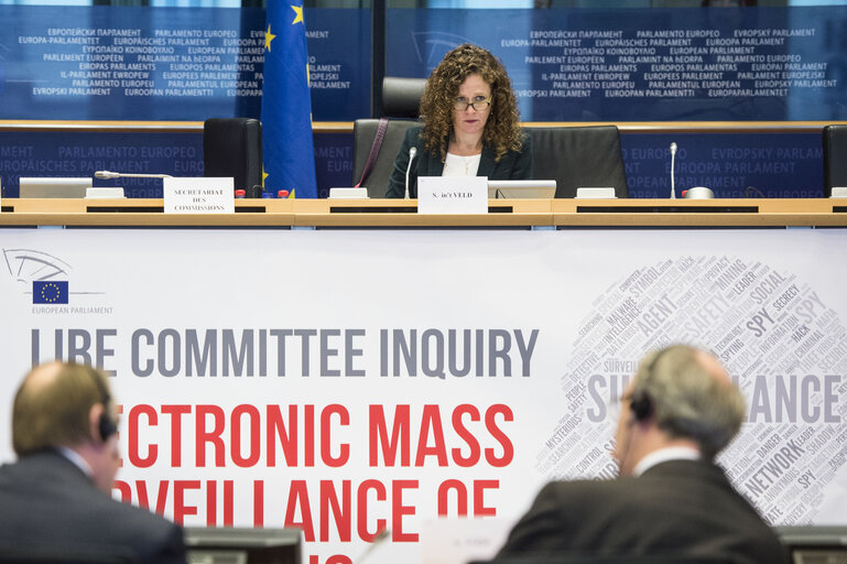 Photo 7: LIBE Committee meeting.  Inquiry hearing on Electronic mass surveillance of EU citizens.  Statement by Mr Glenn GREENWALD