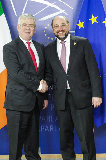 Fotografija 4: Martin SCHULZ - EP President meets with Eamon GILMORE, deputy Prime Minister of Ireland, in Brussels