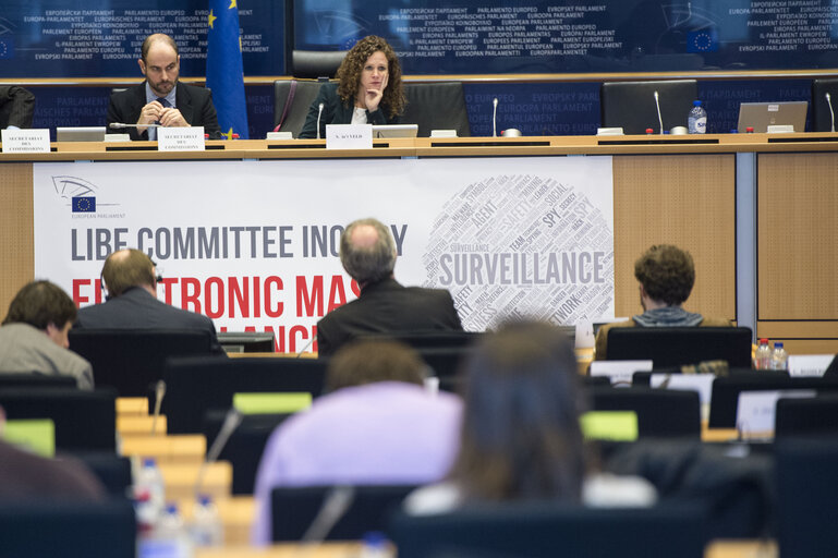 Photo 2: LIBE Committee meeting.  Inquiry hearing on Electronic mass surveillance of EU citizens.  Statement by Mr Glenn GREENWALD