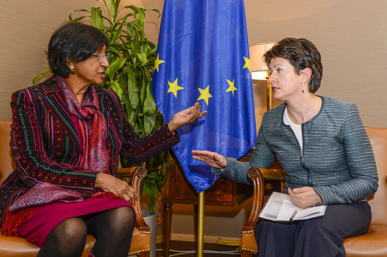 Suriet 5: Barbara LOCHBIHLER, Chair of the Subcommittee on Human Rights meets with Navanethem  PILLAY, UN High Commissioner for Human Rights