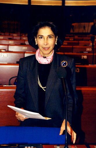 Fotografi 1: RAWLINGS Patricia in the hemicycle of the European Parliament in Strasbourg in April 1994