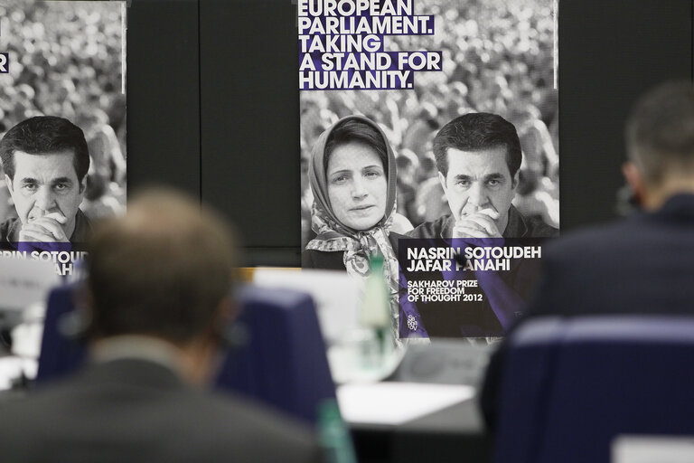 Fotografia 6: Joint meeting of the committee on foreign affairs, the committee on development and subcommittee on human rights, in association with the delegation for relations with Iran.  Exchange of views with the representatives of 2012 Sakharov prize laureates