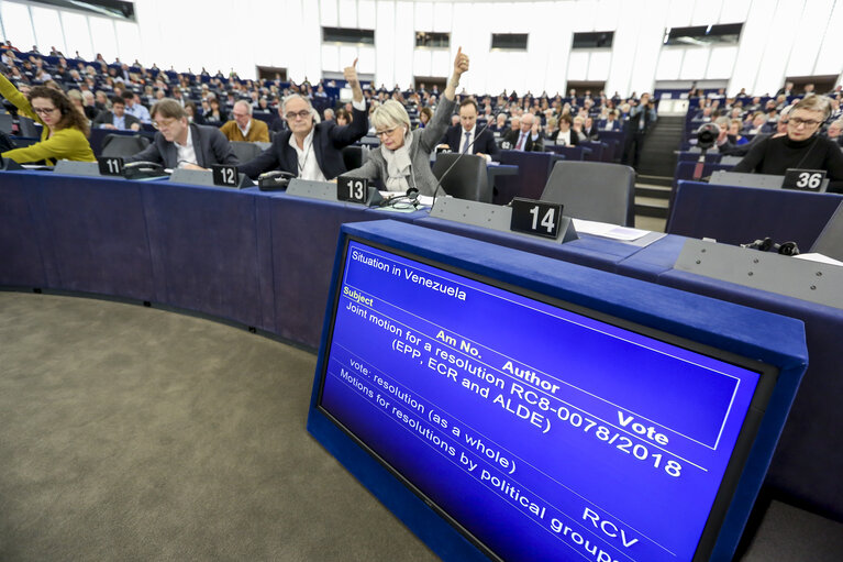 Plenary session - Week 06 2018 in Strasbourg - Panel vote - Situation in Venezuela