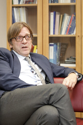 Interview with MEP Guy VERHOFSTADT at the European Parliament in Brussels