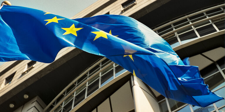 Photo 8: European flag floating in the wind
