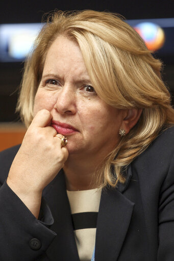 Foto 35: Loretta Ortiz Ahlf ( diputada federal) is seen during a meeting  European Parliament Delegation with Parliamentarians of Mexico during the United Nations Climate Change conference in Doha, Qatar, Tuesday, Dec.4, 2012.