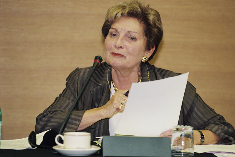 The MEP Astrid LULLING during a meeting in Strasbourg in Strasbourg in October 1999.