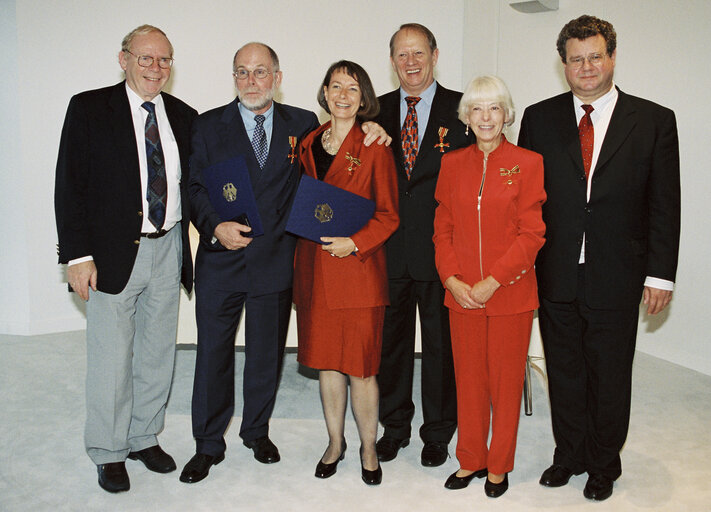 Medals ceremony in Strasbourg in October 1999.